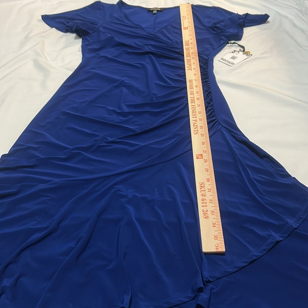 Kensie Women's Blue Faux Wrap Midi Dress size M NWT - Picture 12 of 15